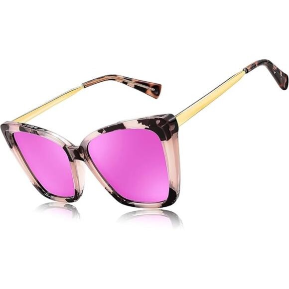 Womens Polarized Cat Eye Sunglasses Retro Square UV400 Fashion Shades Vintage main image 7